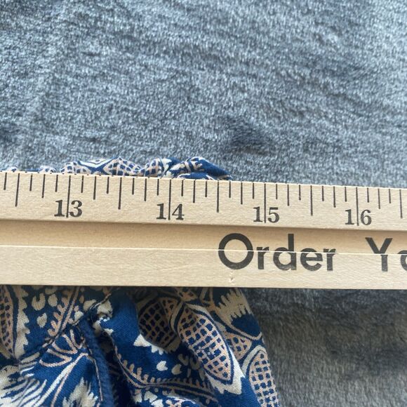 Anthropologie Roller Rabbit Culotte Womens Large Blue Yarella Flounce Pants Boho - Picture 9 of 15